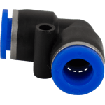 CONECTOR EN CODO HEMBRA X 8 MM,  MAX 125 PSI.