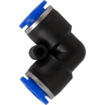 CONECTOR EN CODO HEMBRA X 8 MM,  MAX 125 PSI.
