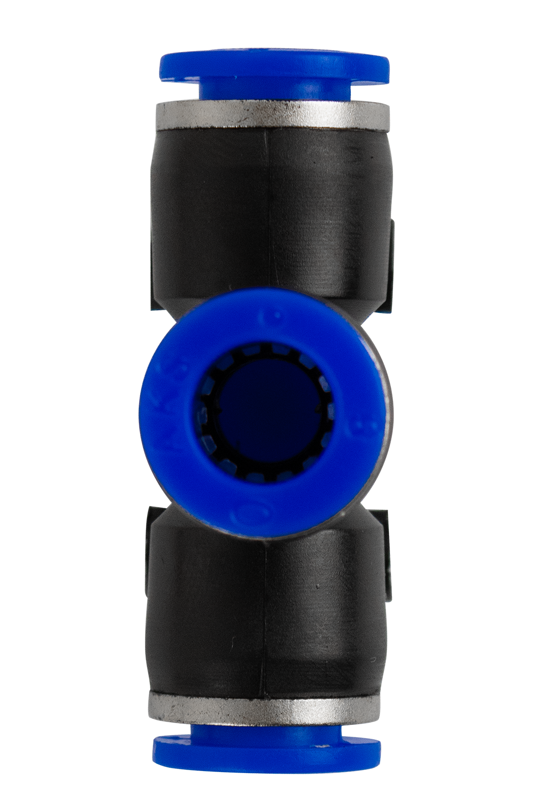 CONECTOR EN CRUZ SALIDAS HEMBRA 8 MM,  MAX 125 PSI.
