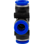 CONECTOR EN CRUZ SALIDAS HEMBRA 8 MM,  MAX 125 PSI.