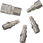 JUEGO DE CONECTOR RAPIDO EN ACERO DE 1/4" NPT CON 5 PIEZAS.