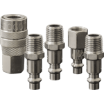 JUEGO DE CONECTOR RAPIDO EN ACERO DE 1/4" NPT CON 5 PIEZAS.