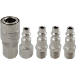 JUEGO DE CONECTOR RAPIDO EN ACERO DE 1/4" NPT CON 5 PIEZAS.