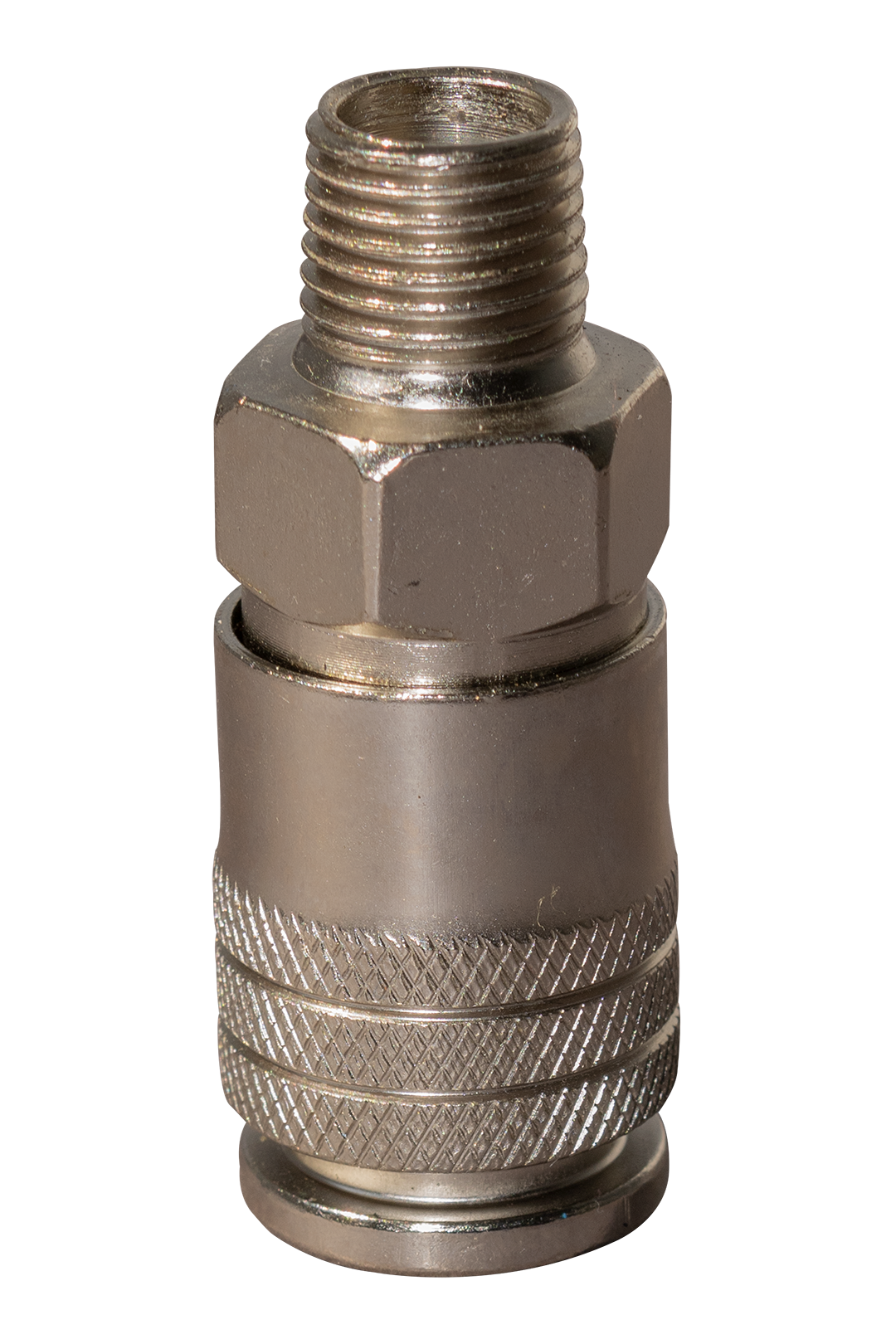 CONECTOR RAPIDO SENCILLO PLATEADO DE 1/4"