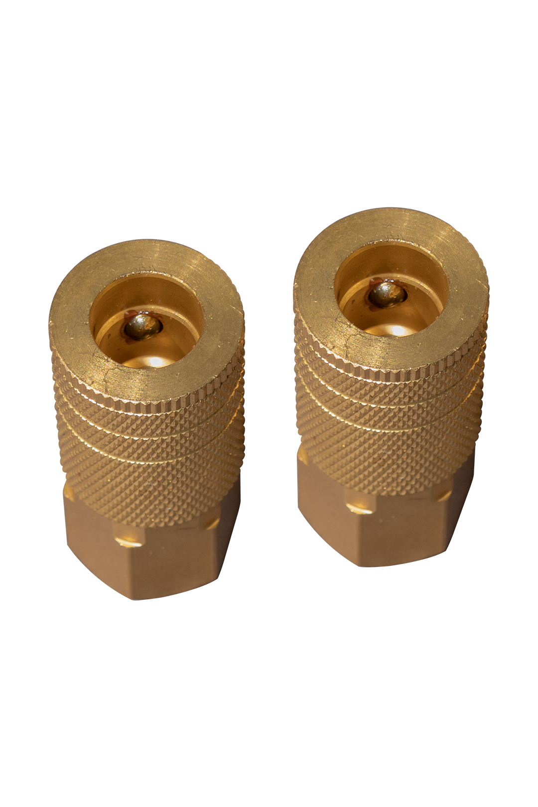 CONECTOR RAPIDO SENCILLO DORADO HEMBRA DE 1/4"