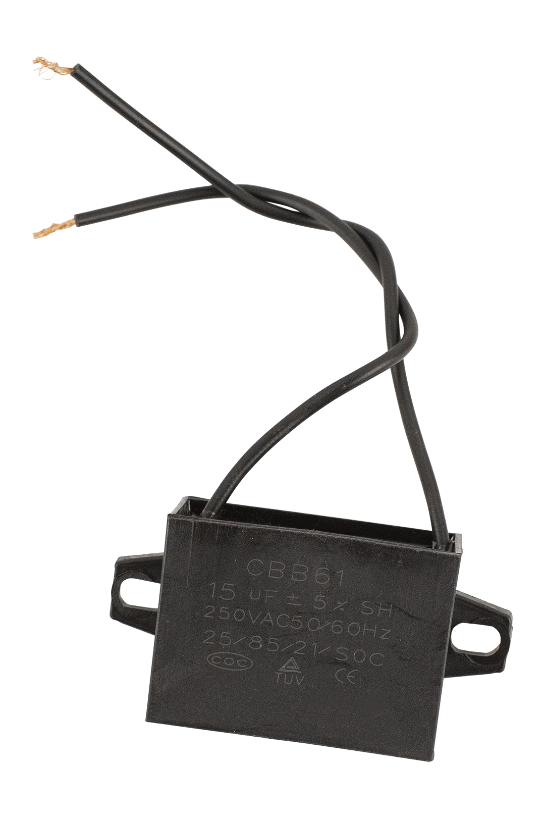 CAPACITOR DE TRABAJO CUADRADO CON CABLE DE 15 MF