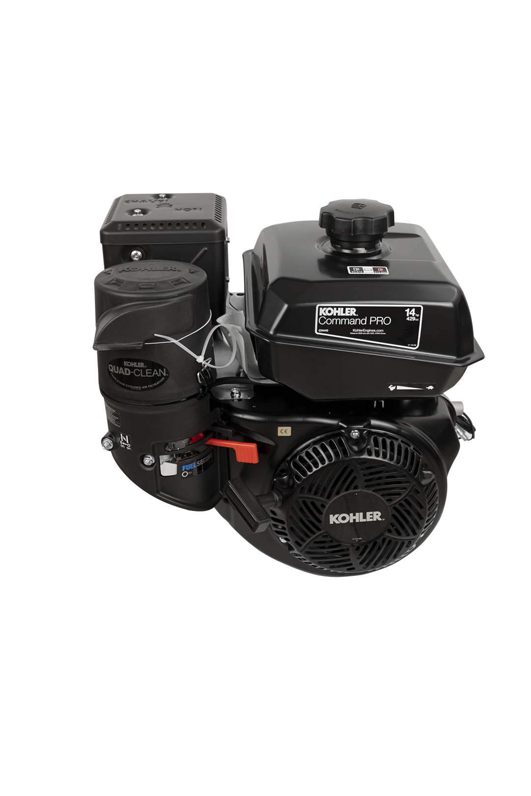 MOTOR KOHLER CH440 COMMAND PRO 14 HP CON FILTRO CICLONICO, CUÑERO Y ARRANQUE RETRACTIL.