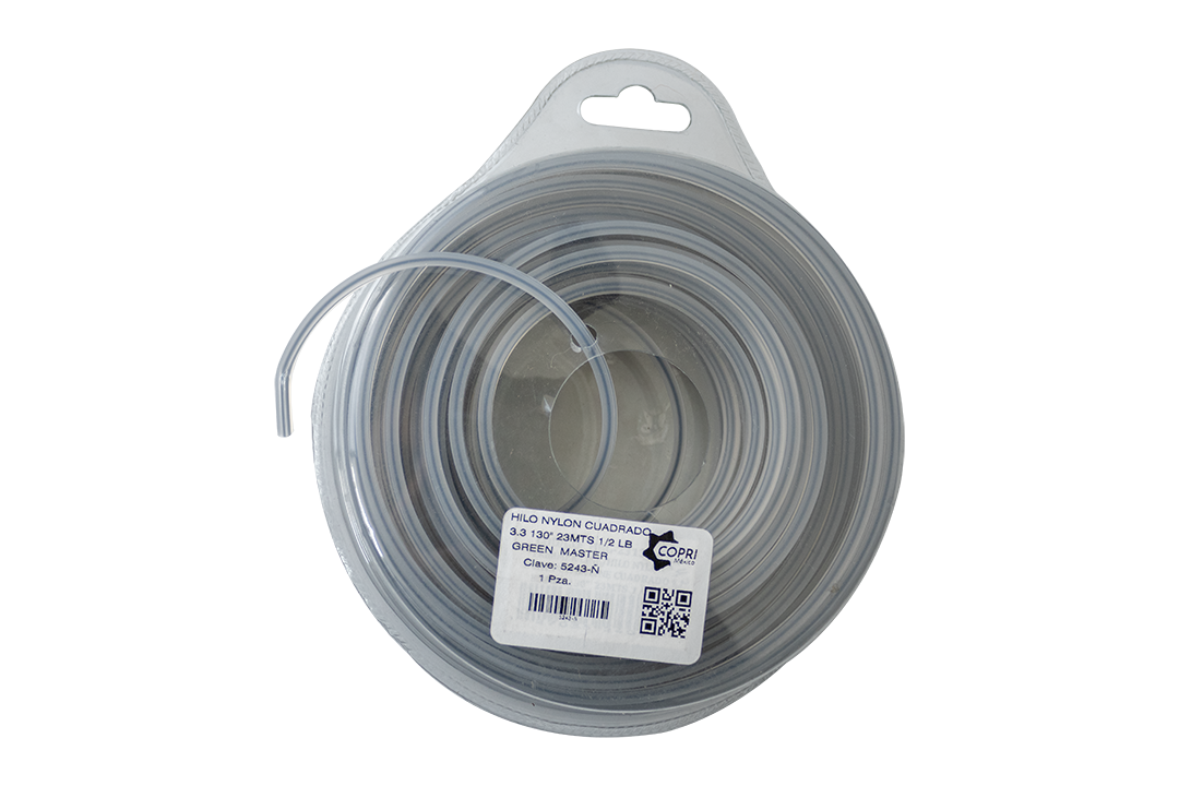 HILO NYLON CUADRADO 3.3 .130" 23 MTS. 1/2 LB GREEN