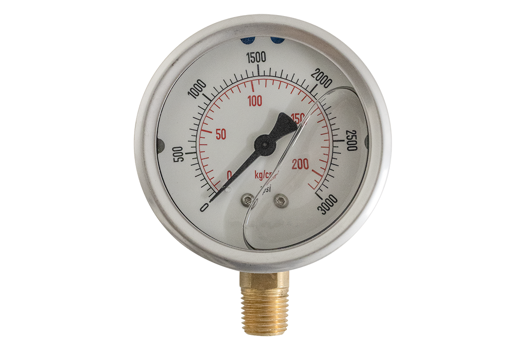 MANOMETRO DE GLICERINA 3000 PSI PARA HIDROLAVADORAS.