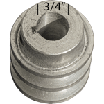 POLEA DE ALUMINIO 2" DE 2 RANURA EN A, CENTRO DE 3/4"