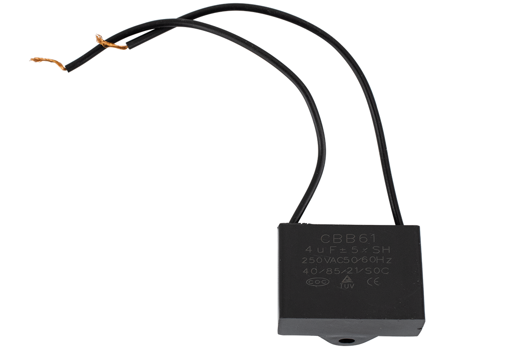 CAPACITOR DE TRABAJO CUADRADO CON CABLE DE 4UF