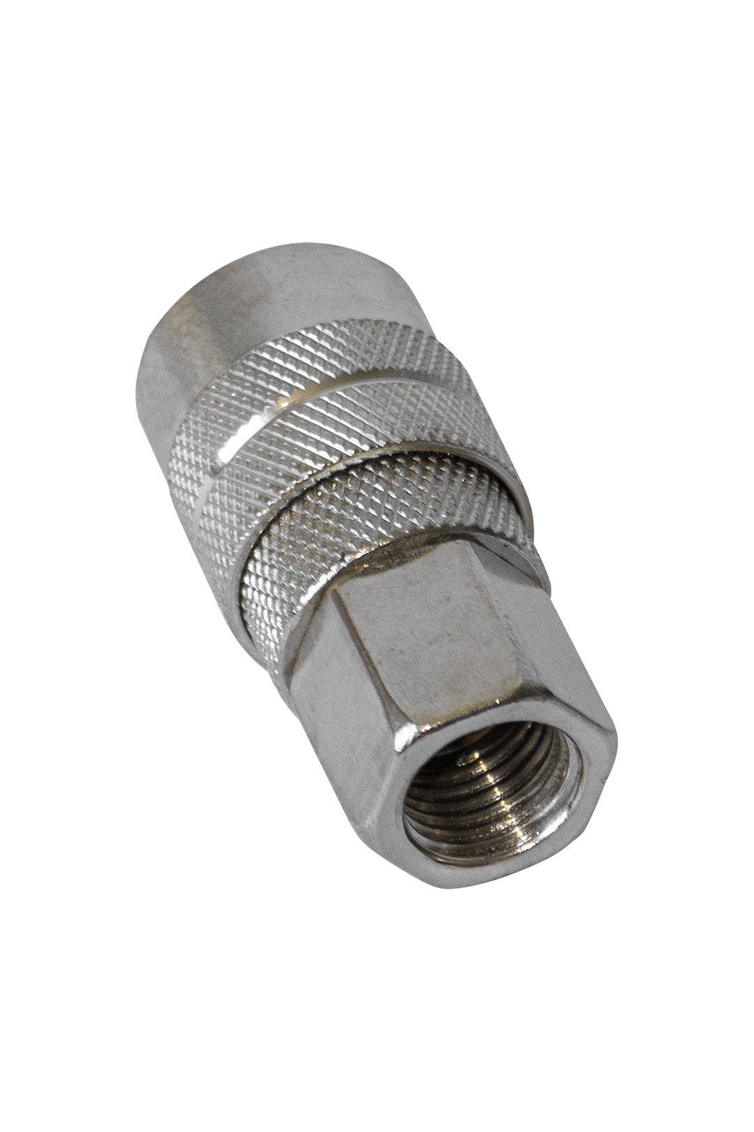 CONECTOR RAPIDO SENCILLO PLATEADO HEMBRA DE 1/4"